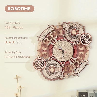 Wanduhr 3D Holzpuzzle Holzset Mechanische Bausätze Puzzle Geschenk