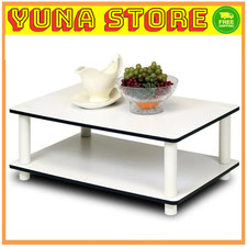 Two-Tier White Coffee Table - Easy Assembly