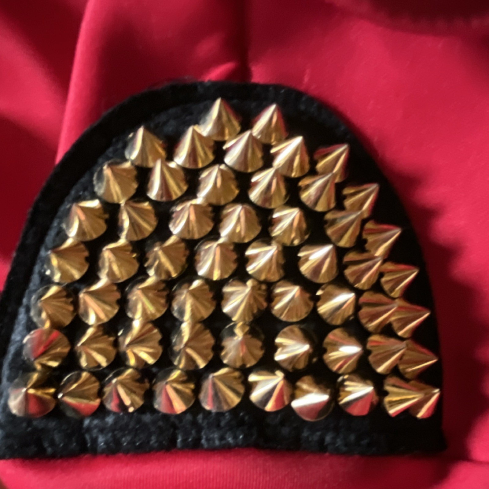 ash Red Studded Shoulder Collared Button Blazer J… - image 8