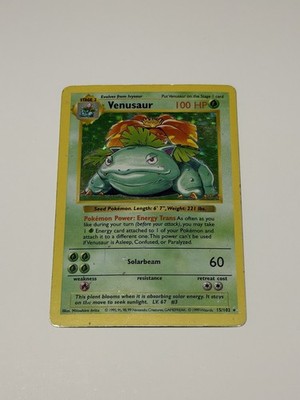 Venusaur 15/102 WOTC Pokemon Card TCG Base Set Shadowless Holo
