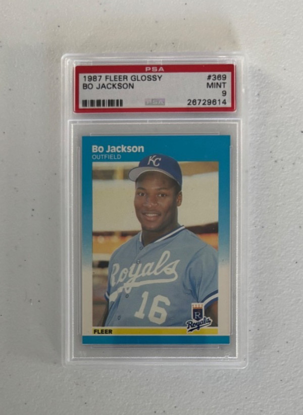 1987 FLEER GLOSSY BASEBALL #369 BO JACKSON PSA MINT 9
