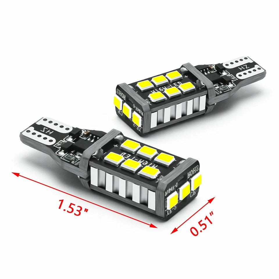 For Bmw Upgrade 2x T15 W16w 6000k Canbus Car Led Reverse Light Bulbs 12v - Image 4 of 4