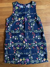 Old Navy Sleeveless Linen Fruit Vegetable Print Shift Dress Womens L Cottagecore