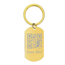 Custom Engraved QR Code Keychain - Lost & Found Contact Metal Key Ring Accessory