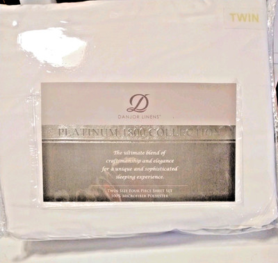 Danjor Linens White Twin Size Bed Sheets Set - 4 pc Soft Bedding & Pillowcases