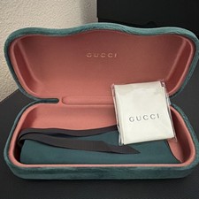 New Authentic Gucci Sunglasses Eyeglasses Case Green Velvet Clamshell Case