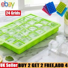Large Silicone Ice Cube TrayEasy-ReleaseBPA Free24 Grids Square Freezer Mold
