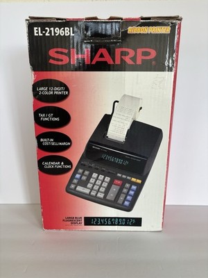 Sharp EL-2196BL Electronic 12 Digit/ 2-Color Print Black- Calculator Machine