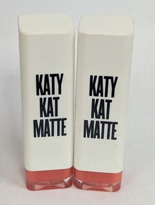 LOT OF 2 - COVERGIRL KATY KAT MATTE  LIPSTICK KP04 CORAL CAT 0.12oz SEE DESCRIPT