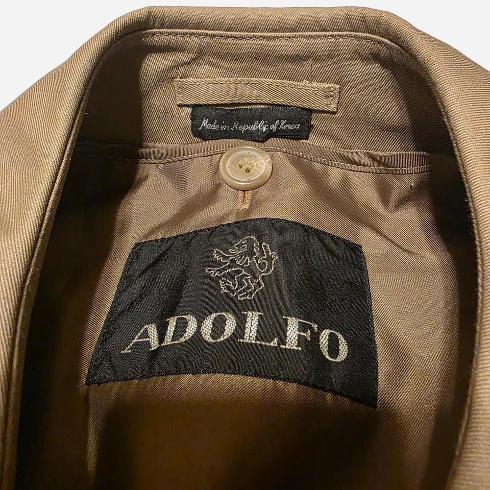 Adolfo Мужская бежевый Тренч размер большой сделано в Корее съемный шерстяной вкладыш... - Изображение 3 из 4