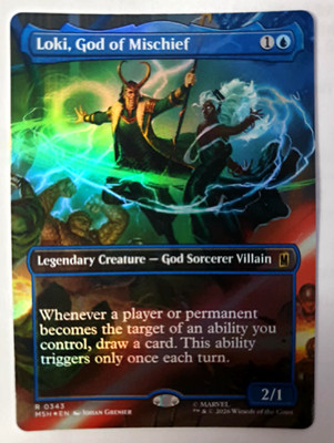 Loki, God of Mischief - FOIL Borderless - MTG Marvel Super Heroes - 0343 NM