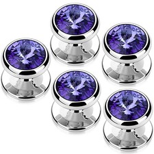 Crystal Shirt Studs for Men's Tuxedo Shirt, Tuxedo Buttons for Tanzanite