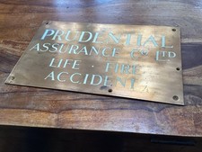 The Prudential insurance vintage original bronze sign plaque c1950