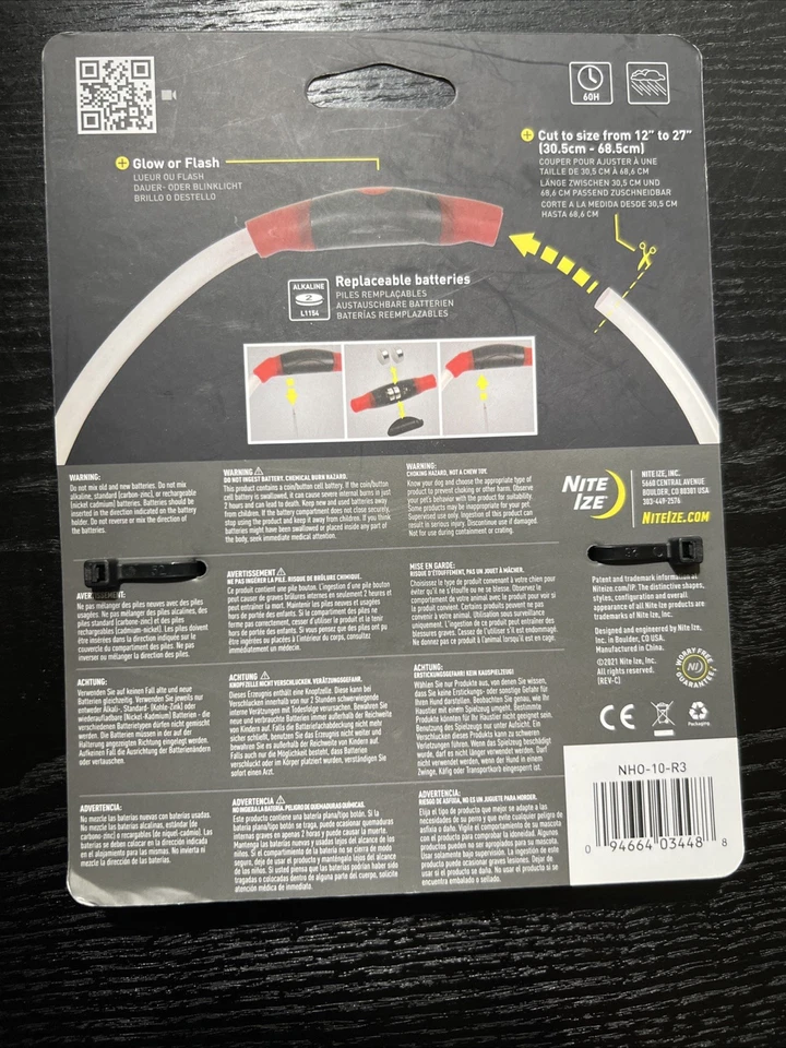 Collar de seguridad LED Nite Ize NiteHowl para mascotas - Rojo - Ajustable - Totalmente nuevo Foto 2 de 2