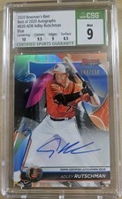 Adley Rutschman 2020 Bowman's Best Blue Refractor Auto #d /150 Orioles RC CSG 9