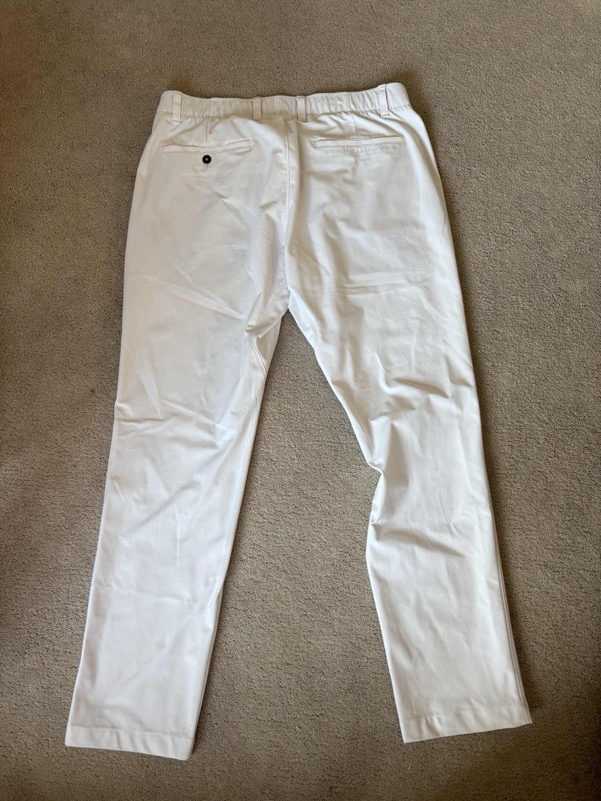 Under Armour Loose Fit White Golf Pants Men's 36x32 Flat Front Chino Style thumbnail 5