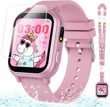 Waterproof Smart Watch for Kids Gift for Girls Age 5-12 with 32 Games, Dual Came