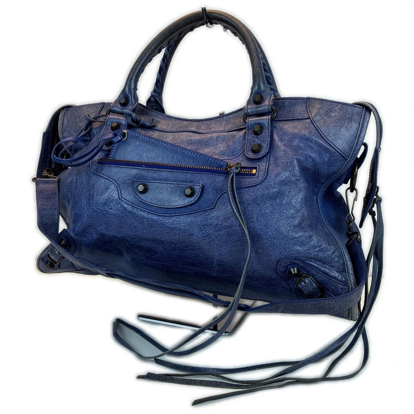 BALENCIAGA The city Handbag 115748 leather blue