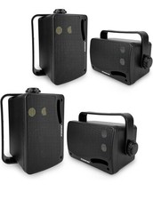 STUDIOFINIX 3.5'' Outdoor Speakers Black 2 Pairs