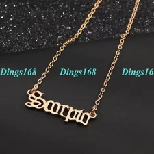 Genuine 18K Yellow Gold Filled Tarnish-Free *Scorpio Zodiac Script Name Necklace