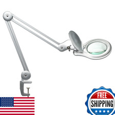 Bemelux Led Magnifying Lamp Clamp 5 Inch Magnifier Glass Lens Metal Swing Arm