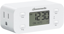 DEWENWILS 24 Hour Programmable Digital Timer Outlet,Timers for Electrical Outlet