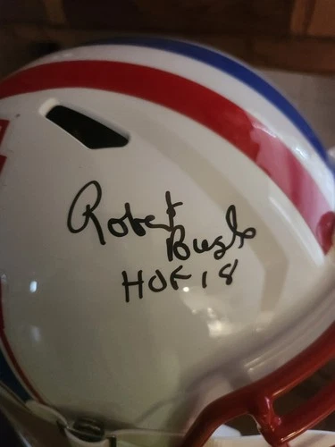 Robert Brazile - Signed Houston Oilers Full Size Speed Rep Helmet (Schwartz COA)