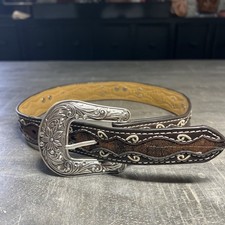 Ariat Belt Womens 22 Cross Concho Rhinestone Embossed 1 1/4" A1302802 Faux Croc