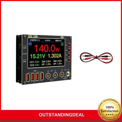 C09 Waveform Ammeter Support 0-40V Voltage Measurement Charging Test 4'' Screen