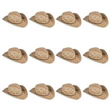 24" Adults Classic Straw Cowboy Hats with Black Band - 12 Pc.
