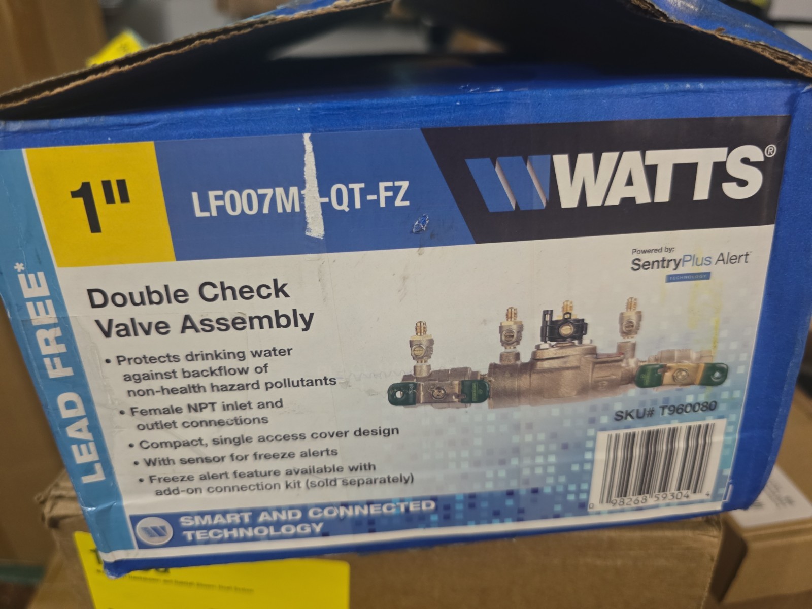 WATTS LF007M1-QT-FZ - Double Check Valve Backflow Preventer 1'' Water SentryPlus