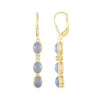 Cavill Ohrringe Damen Sterlingsilber Vergoldet Blaue Opal 3,33Ct