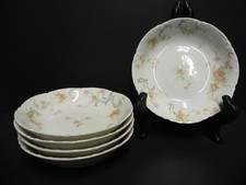 Antique Haviland Limoges France The Princess Fruit Bowl Pink Roses - Set of 5