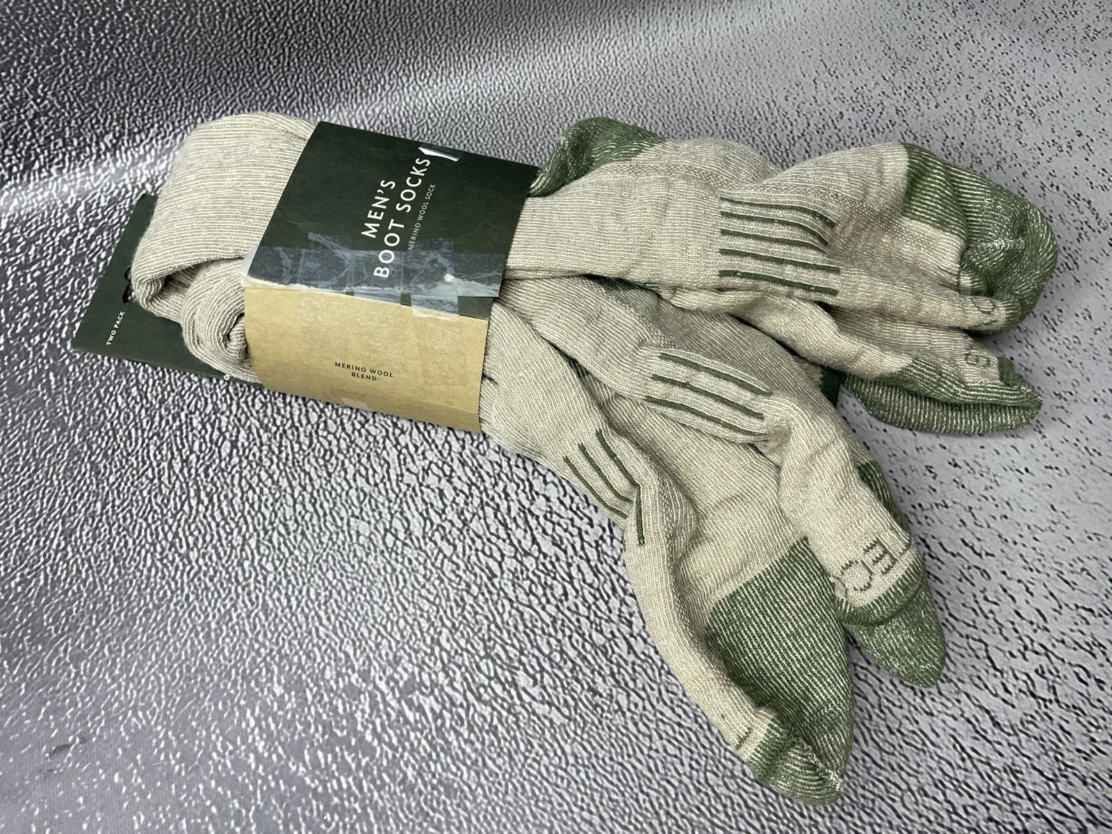New Tecovas Men Beige Merino Wool Boot Socks Size L / XL 2 Pairs