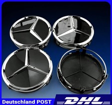 4x Nabenkappen NEU Felgendeckung Nabendeckel Schwarz 75mm für Mercedes Benz SET