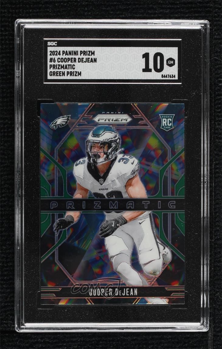 2024 Panini Prizm Prizmatic Green Cooper DeJean #6 SGC 10 GEM Rookie RC 15ik