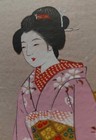 Vintage Japanese Silk Painting Jinrikisha Rickshaw Signed Hiromine 廣嶺 Nihonga  — photo 3
