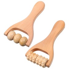 HekouJiub 2Pcs Wooden Massage Roller Handheld Bead Massage Tool for Legs Body...