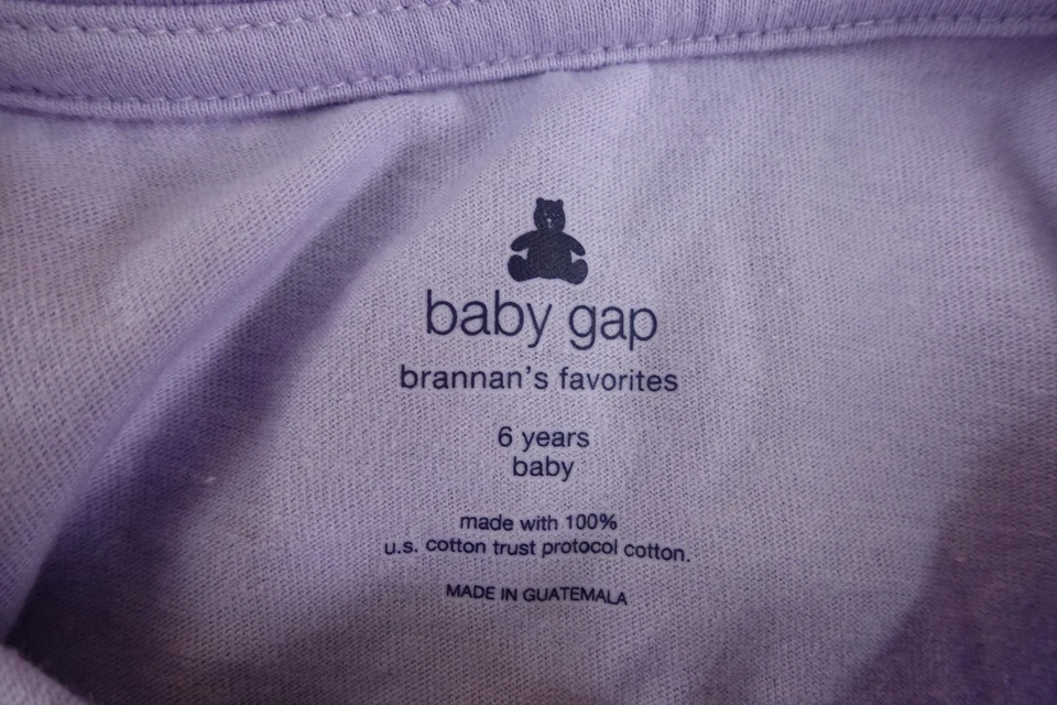 Gap Girls Size 6 Pink Floral Purple Graphic Long Sleeve Favorite Tee 2 Pack NWT - Image 4 of 4