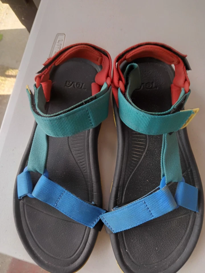 Multi Colored Teva Sandals Mens Size 8 Women's 9  Red Green Blue Yellow - Image 3 of 4