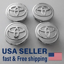 4PCS Toyota 57mm Wheel Center Hub Caps Chrome Logo Fits Corolla Camry Prius RAV4