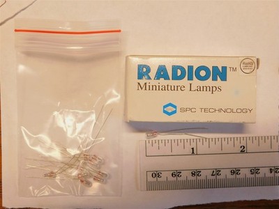 10 SPC Radion 6838 Miniature Incandescent Lamps 28V 24mA Axial Leaded