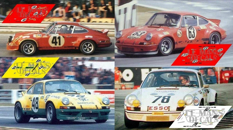 STICKERS LE MANS Décal Porsche 911 Carrera RS Le Mans 1973 1:32 1:43 1:24 1:18 64 87...