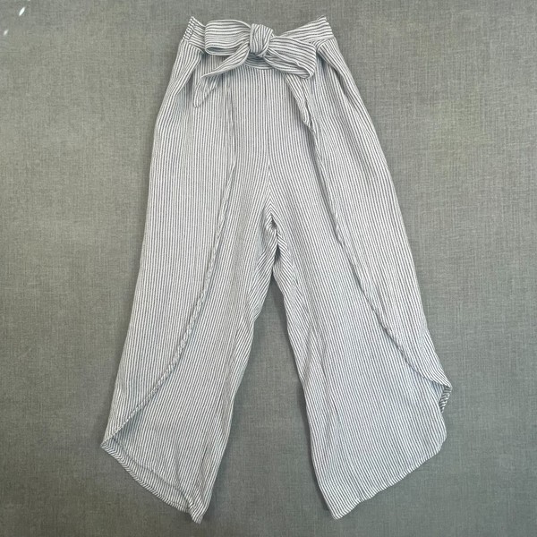 Billabong Striped Wide Leg Wrap Pants Size 10 Boho Beach Split Palazzo Tie Front