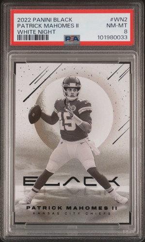 2022 Panini Black Patrick Mahomes II #WN-2 White Night PSA 8