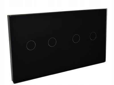 PRS Touch Switch Glass 4g Black, LED Adapter Free, Wall Socket