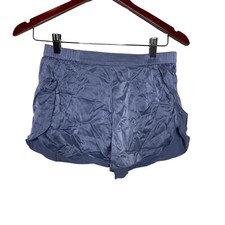 Lunya Washable Silk Tulip sleep shorts in blue sz S