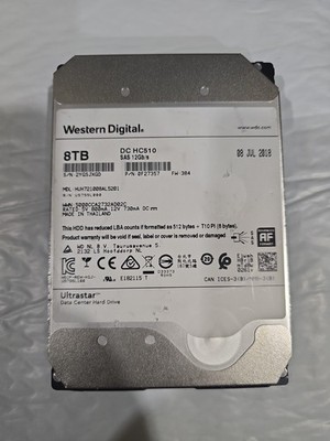 Western Digital Model, DC HC510 SAS Hard Drive 8TB / 12Gbps 