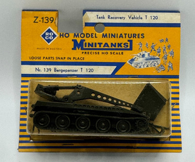 Vintage Roco Minitanks Z-139 HO Scale US Tank Recovery Vehicle T 120 Bergepanzer