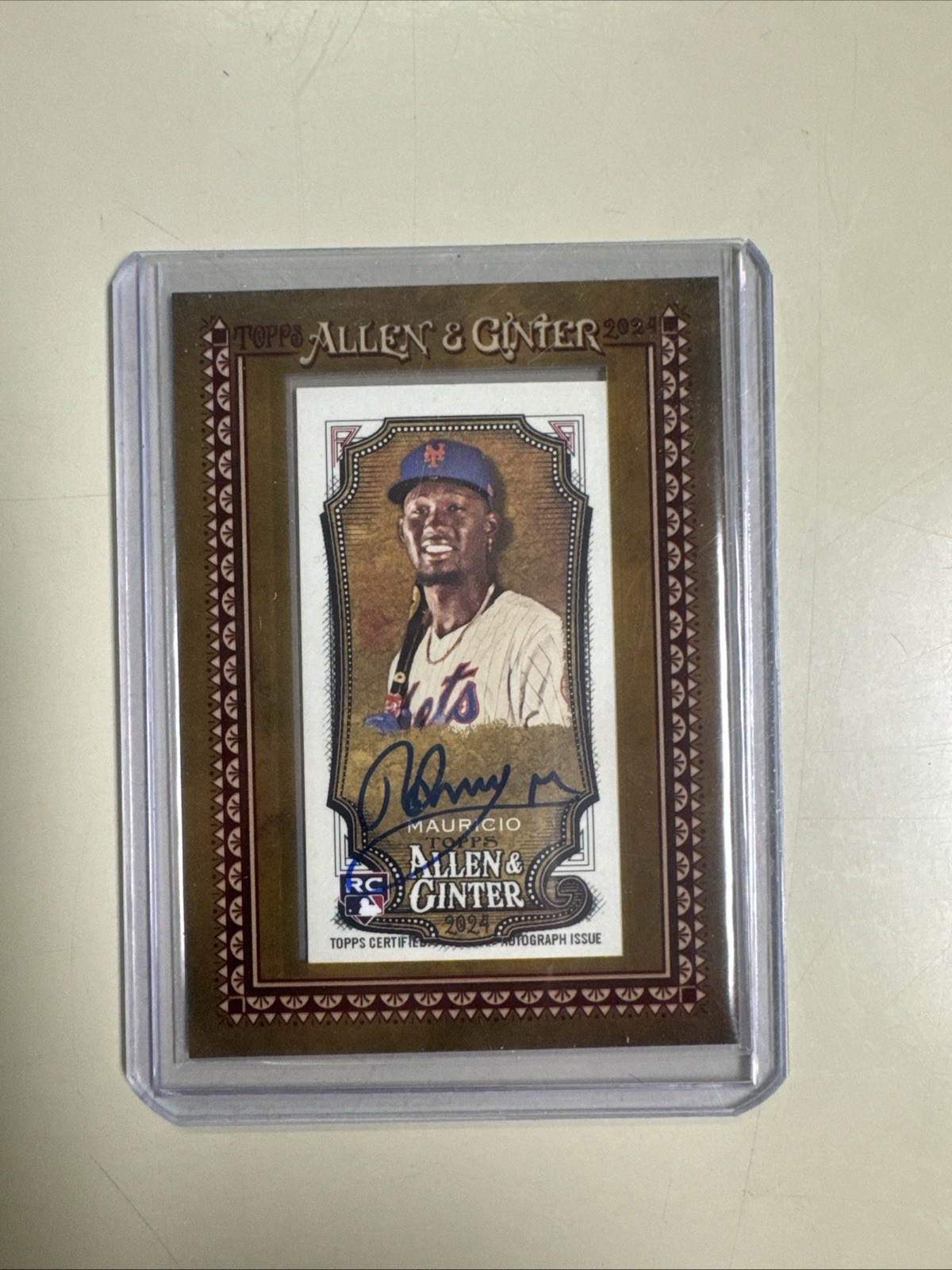 2024 Topps Allen & Ginter Ronny Mauricio RC Mini On Card Autograph Auto #MA-RM